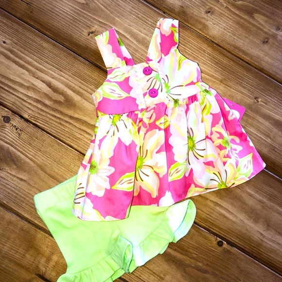 0/3m NWT RicRac & Ruffles 2 pc Outfit perfect for Spring! - Picture 7 of 9